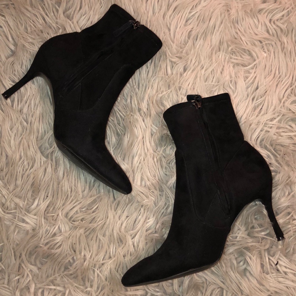 Nine West Black Pointed Toe Ankle Booties SZ 7.5